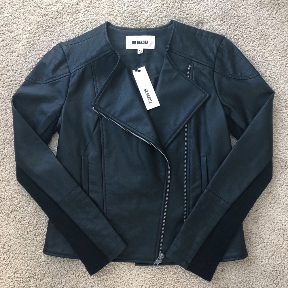 Leather Jacket Black BB Dakota NWT